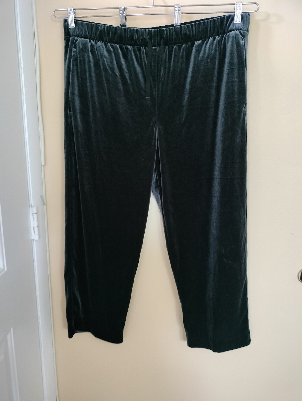 Gap Blackish gray velour pullon Wide leg pants XL Stretch Party Formal Holiday